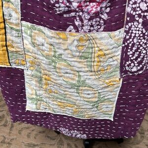Purple and Yellow Kantha Tote